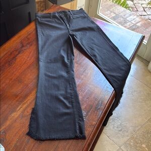 Black Frayed Hem Jeans